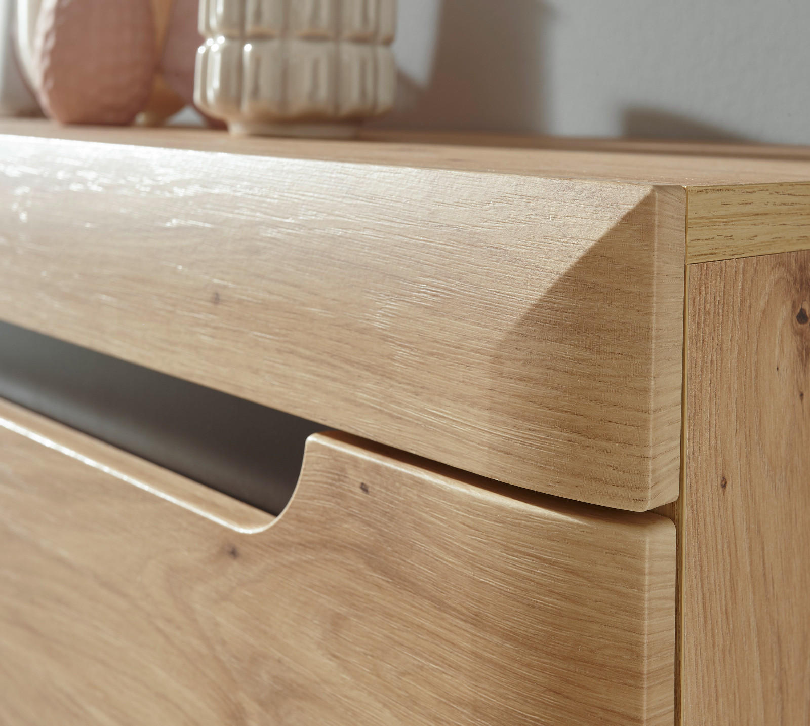 Thumbnail - Furn.Design Wohnwand, Eiche Artisan, Holzwerkstoff, Nachbildung,Eiche, Uni, 5 Fächer, 3 Schubladen, eckig, 270x170x40 cm...