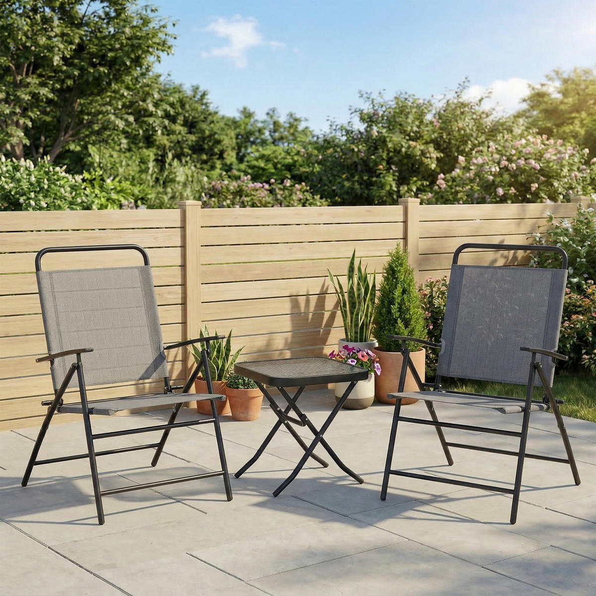 GARTEN-BEISTELLTISCHSET Grau 3 Stück - Grau, Naturmaterialien (70/64/87cm) - GiPP