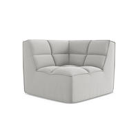 SOFAELEMENT Samt Stoff Grau - Silberfarben/Schwarz, Kunststoff/Textil (98/75/98cm) - Makamii