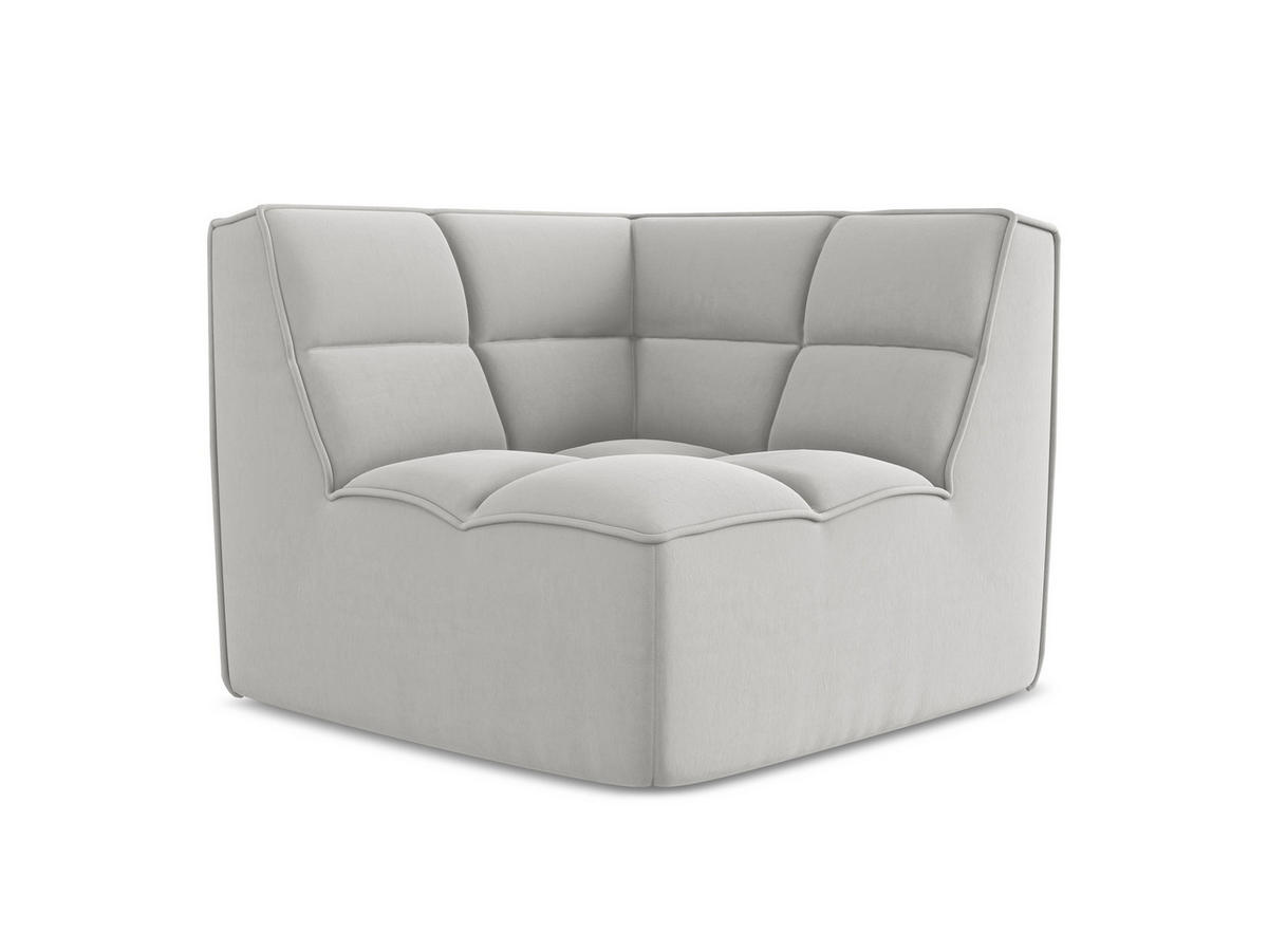SOFAELEMENT Samt Stoff Grau - Silberfarben/Schwarz, Kunststoff/Textil (98/75/98cm) - Makamii