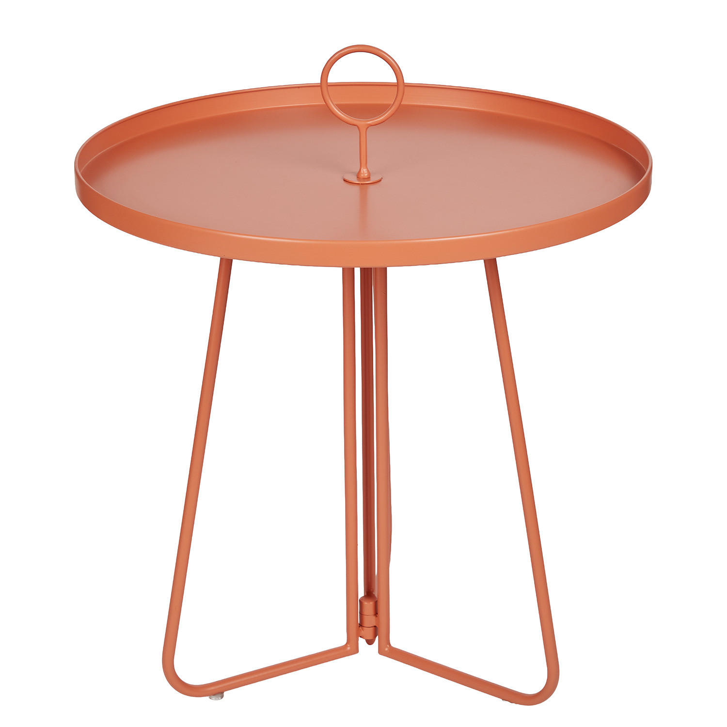 BEISTELLTISCH Porter mit Griff - Rot/Orange, Metall (45/45/53cm) - Butlers