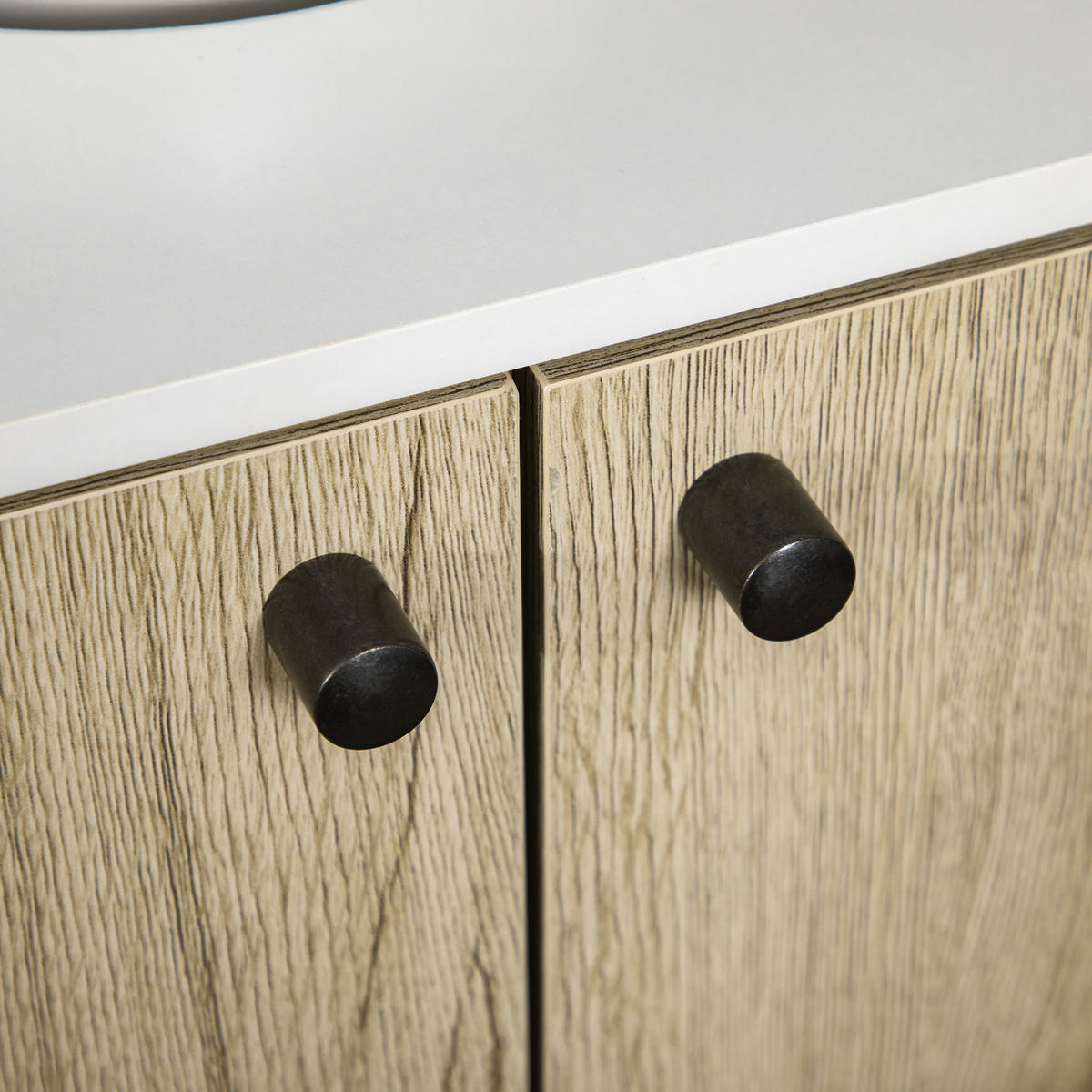 WASCHBECKENUNTERSCHRANK DE-15928 mit 2 Türen und Stahlbeinen Natur - Naturfarben, Holzwerkstoff (60/60/30cm) - ComfortXL