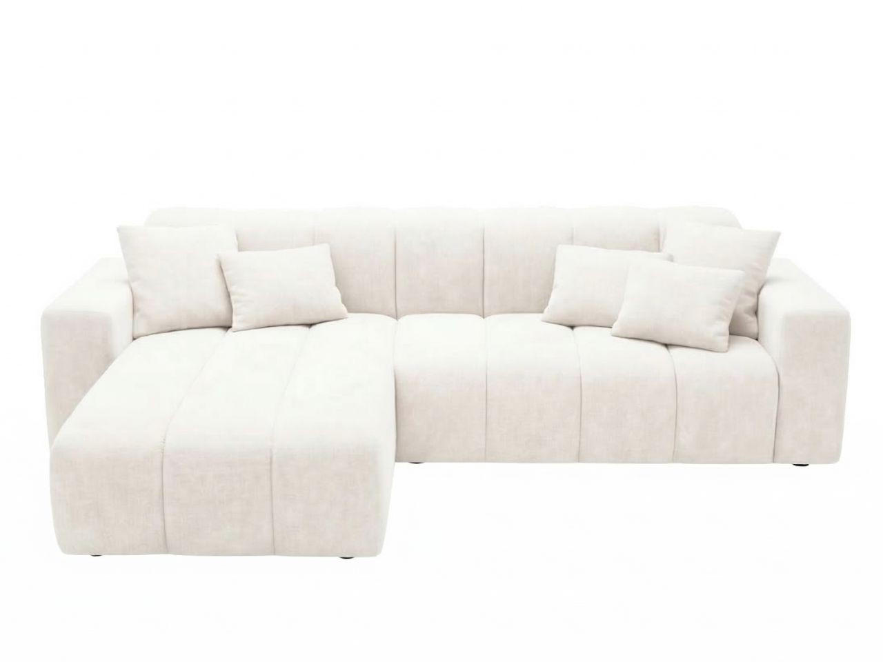 ECKSOFA Nork Creme Links - Creme, Holz/Textil (180/265cm) - Graingold
