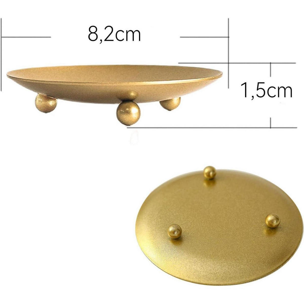 KERZENHALTER 2er-Set Metall Gold 9 cm - Goldfarben, Metall (9/1.5/9cm)