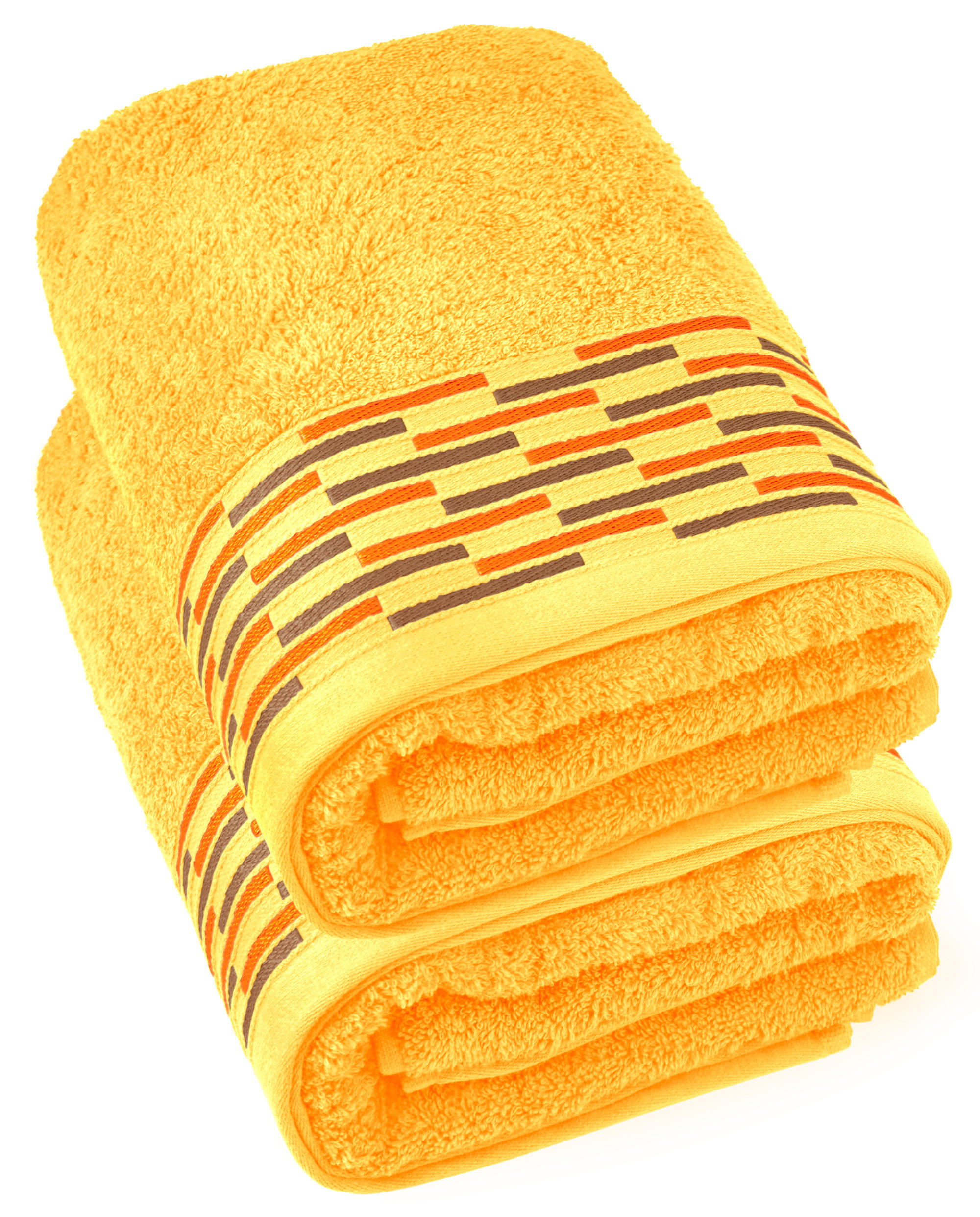 DUSCHTUCH Lugano Gelb 2er 70x140 cm - Gelb, Textil (70/140cm) - Lashuma