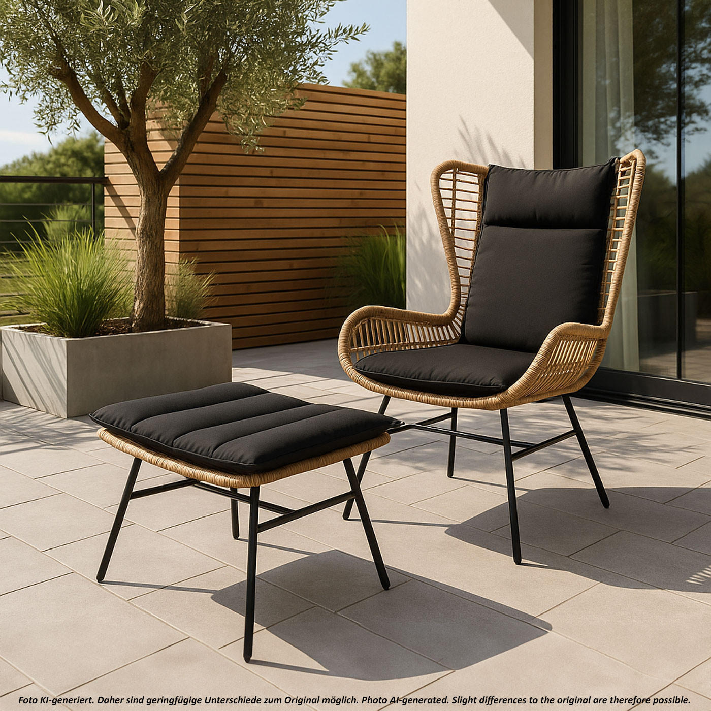 POLY-RATTAN SET G17B Braun - Braun, Kunststoff (68/103/70cm) - MCW