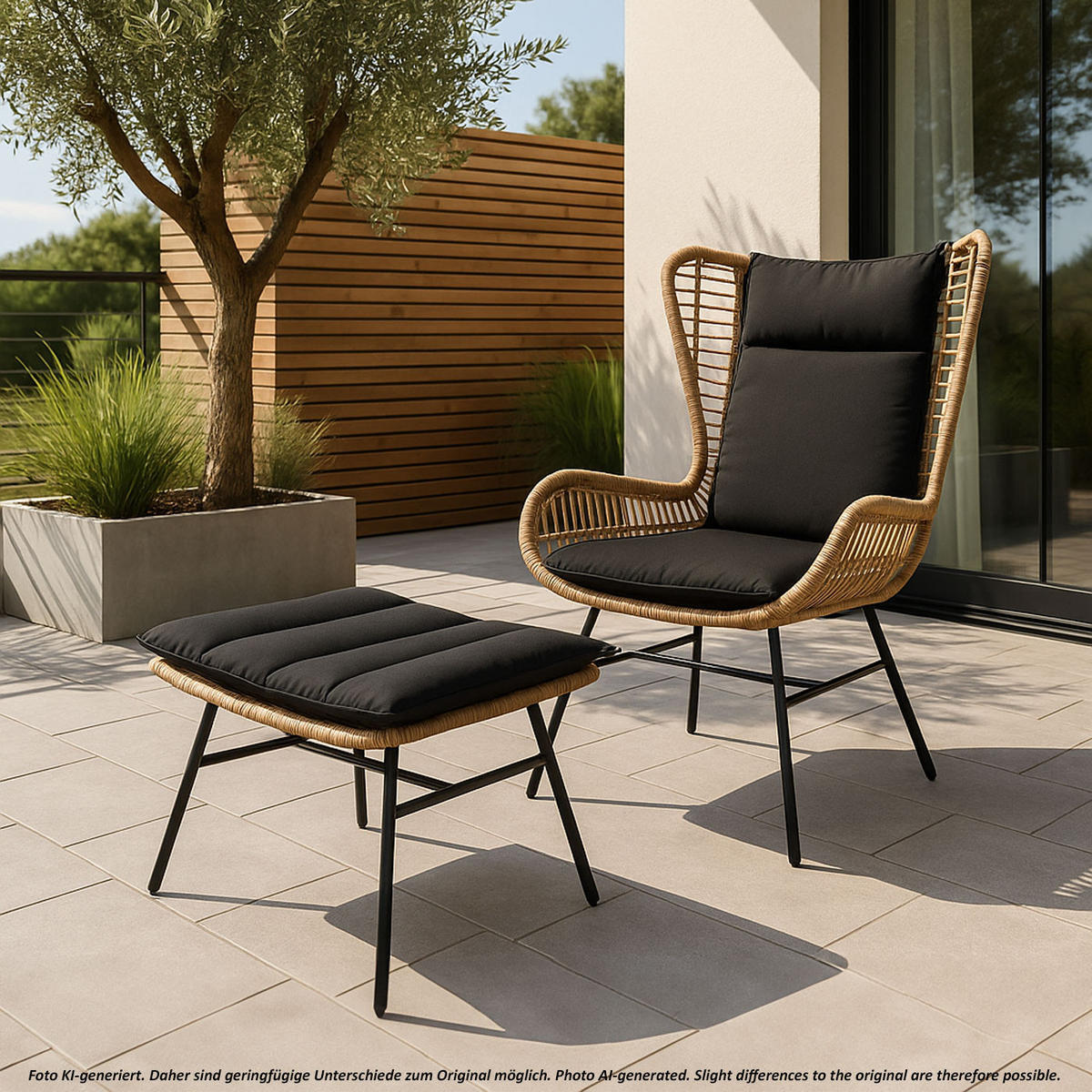 POLY-RATTAN SET G17B Braun - Braun, Kunststoff (68/103/70cm) - MCW