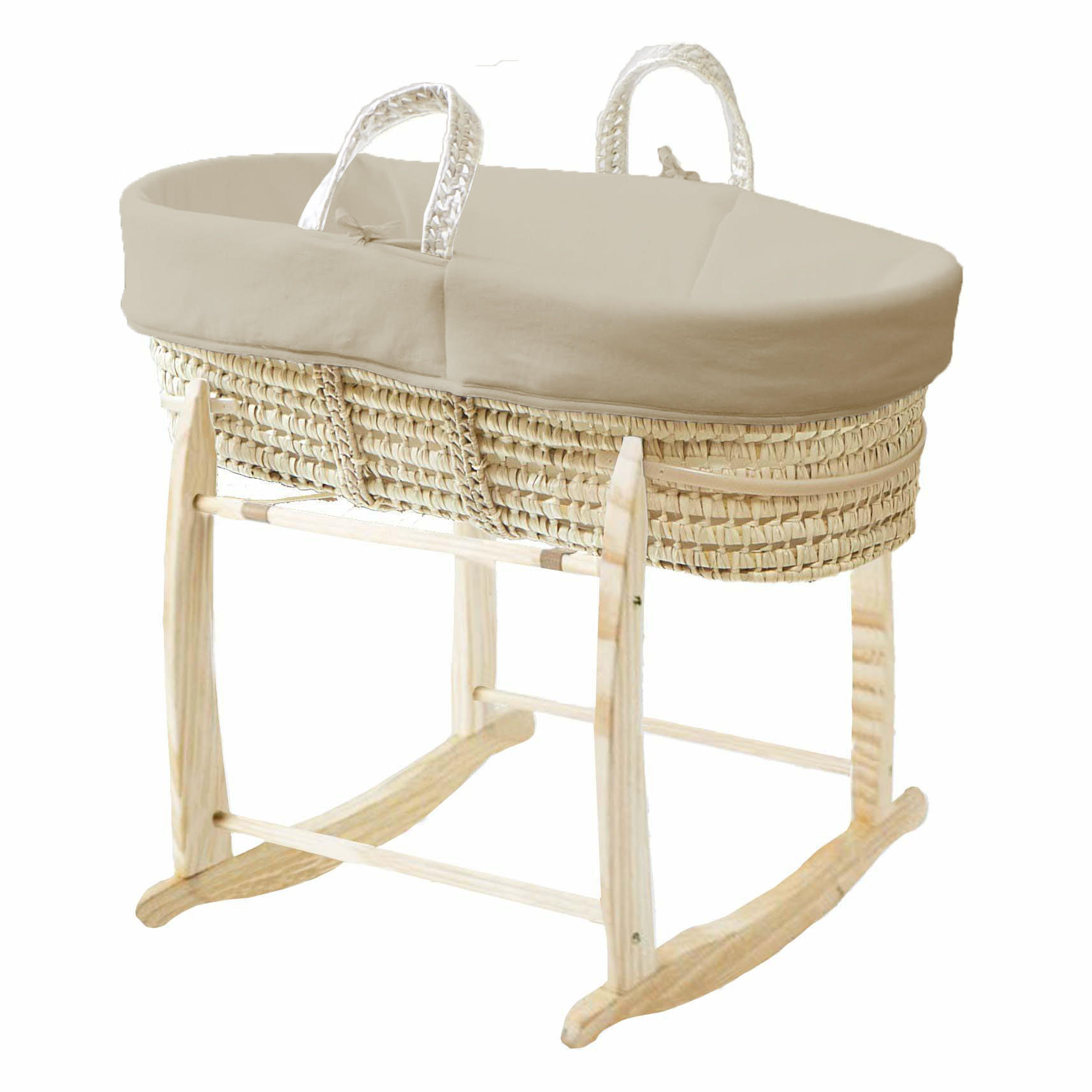 BABYTRAGEKORB mit Holzgestell braun - Haselnussfarben, Naturmaterialien (29/78cm) - Premiers Moments
