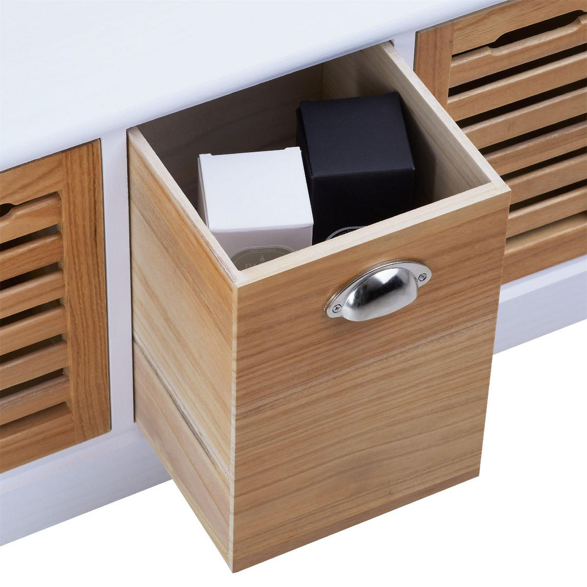 SITZBANK TRIENT - Weiß/Naturfarben, Holz (73/41/32cm) - CARO-Möbel