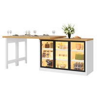 KÜCHENINSEL 360° Drehbar LED Stauraum Weiß - Weiß, Glas (120/72/40cm) - FLIEKS
