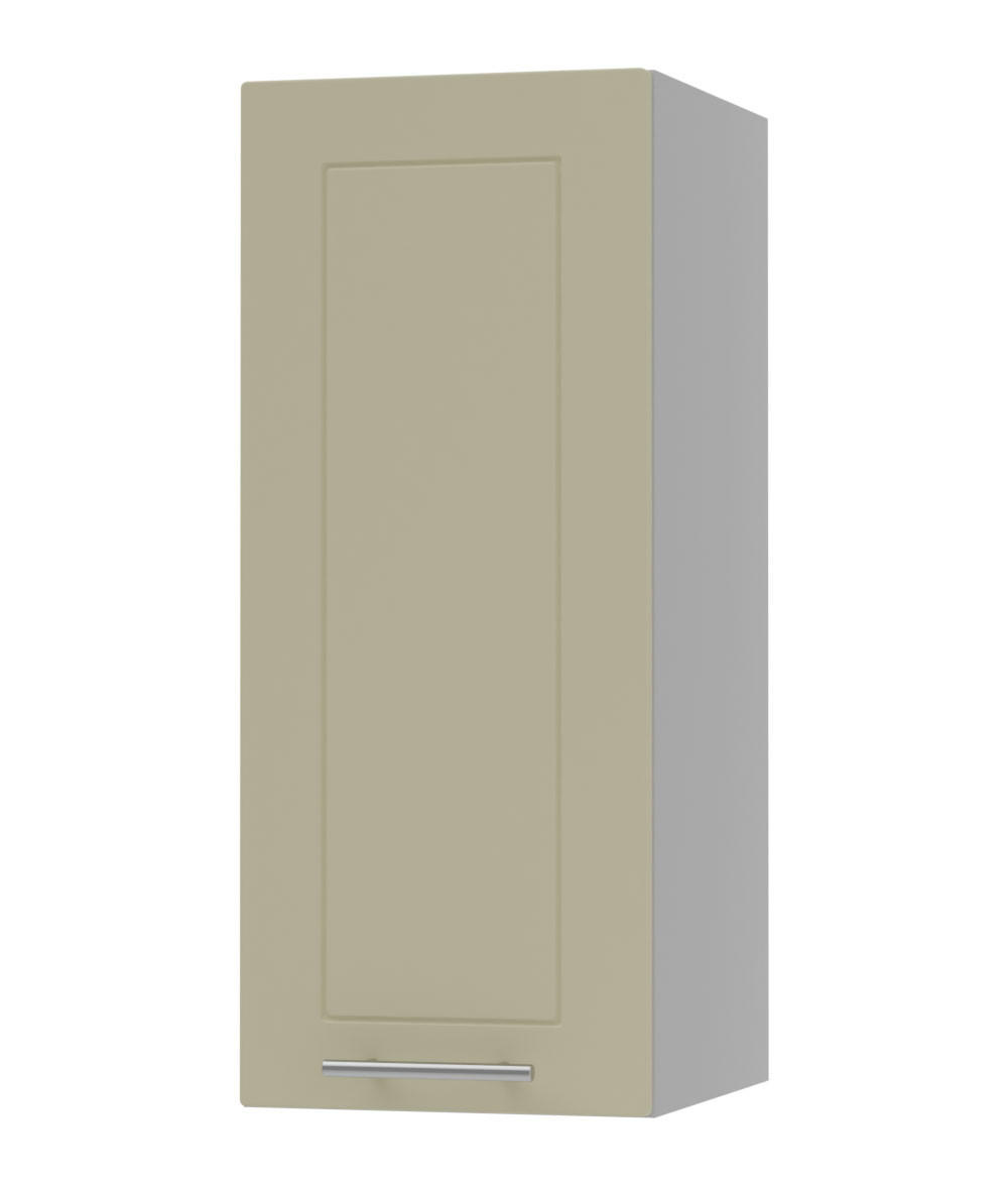 KÜCHENHÄNGESCHRANK Kvantum W2/30 Vanille Matt / Grau Matt 30 / 32,5 / 72cm - Creme/Grau, Holz/Holzwerkstoff (30/72/32.5cm) - Feldmann-Wohnen