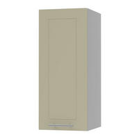 KÜCHENHÄNGESCHRANK Kvantum W2/30 Vanille Matt / Grau Matt 30 / 32,5 / 72cm - Creme/Grau, Holz/Holzwerkstoff (30/72/32.5cm) - Feldmann-Wohnen