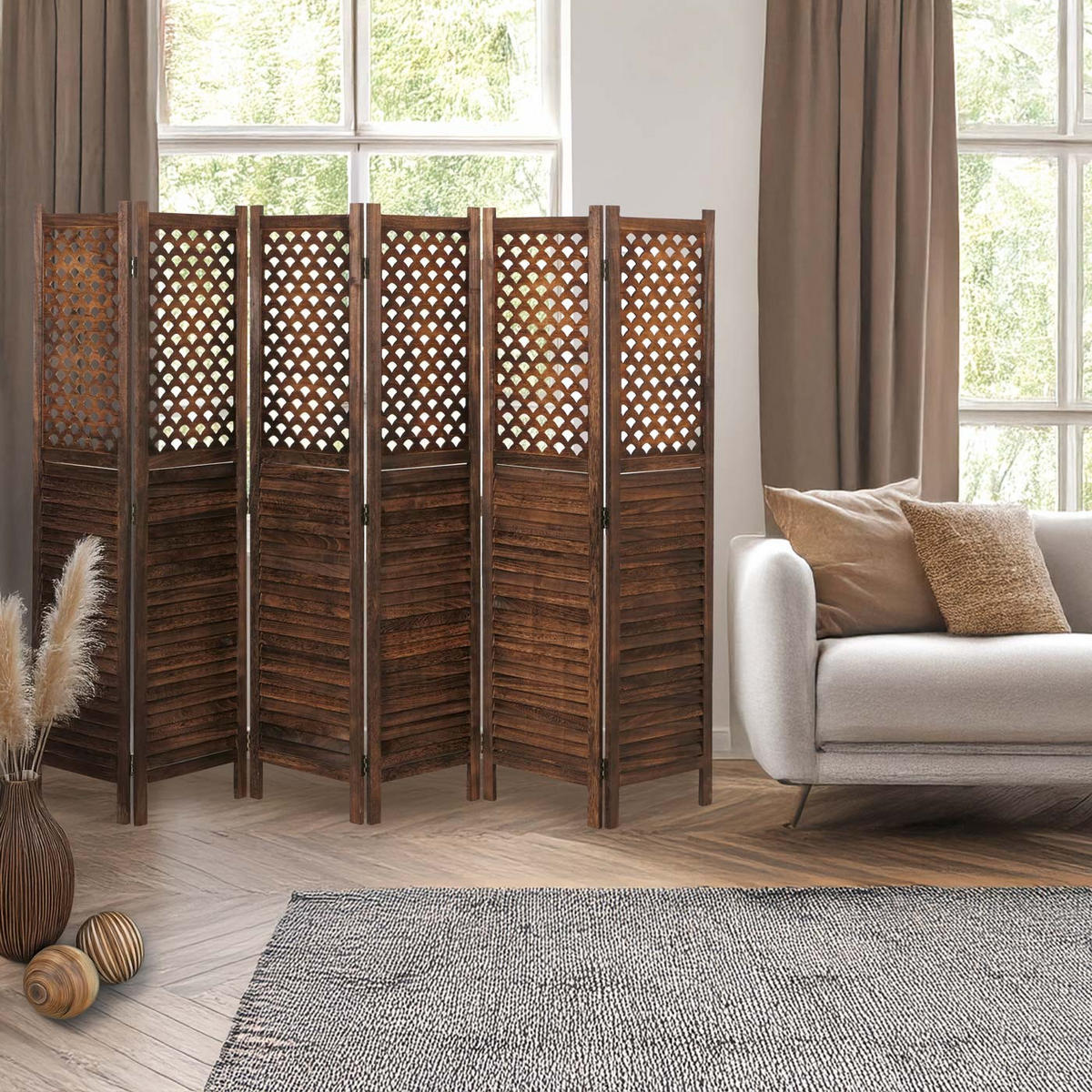 PARAVENT Braun - Braun, Holz (245/170/2cm) - MCW