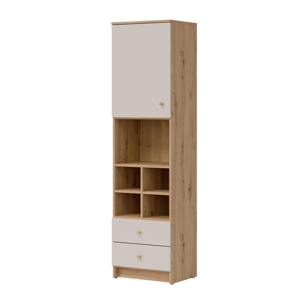 JUGENDZIMMER Trey Set A - 5-teilig - Kaschmir/Eichefarben, Holz/Holzwerkstoff (82/188/82cm) - QMM TraumMöbel