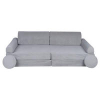 KINDERSOFA, Slimcord, Hellgrau - Hellgrau, Textil (160/48/80cm) - MeowBaby