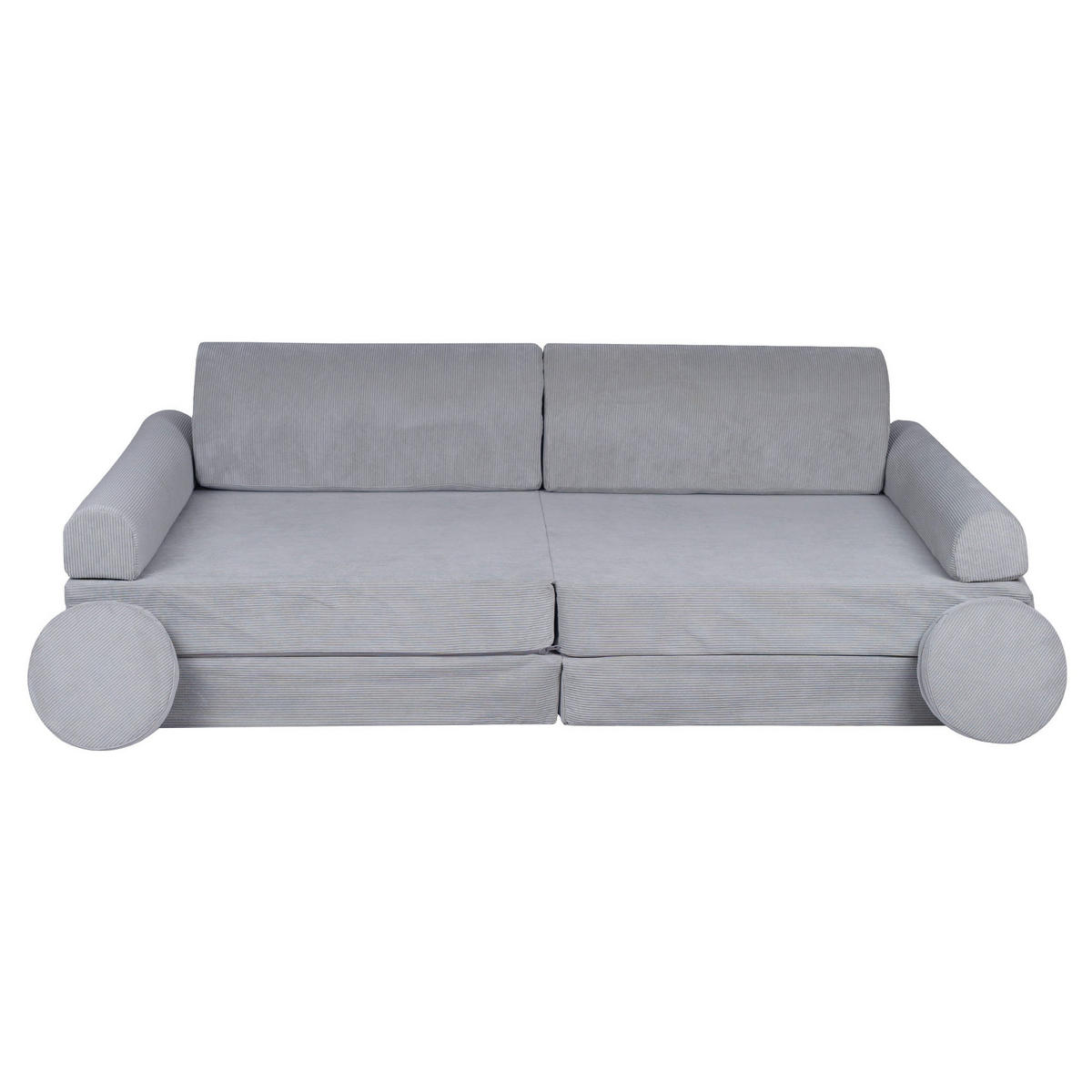 KINDERSOFA, Slimcord, Hellgrau - Hellgrau, Textil (160/48/80cm) - MeowBaby