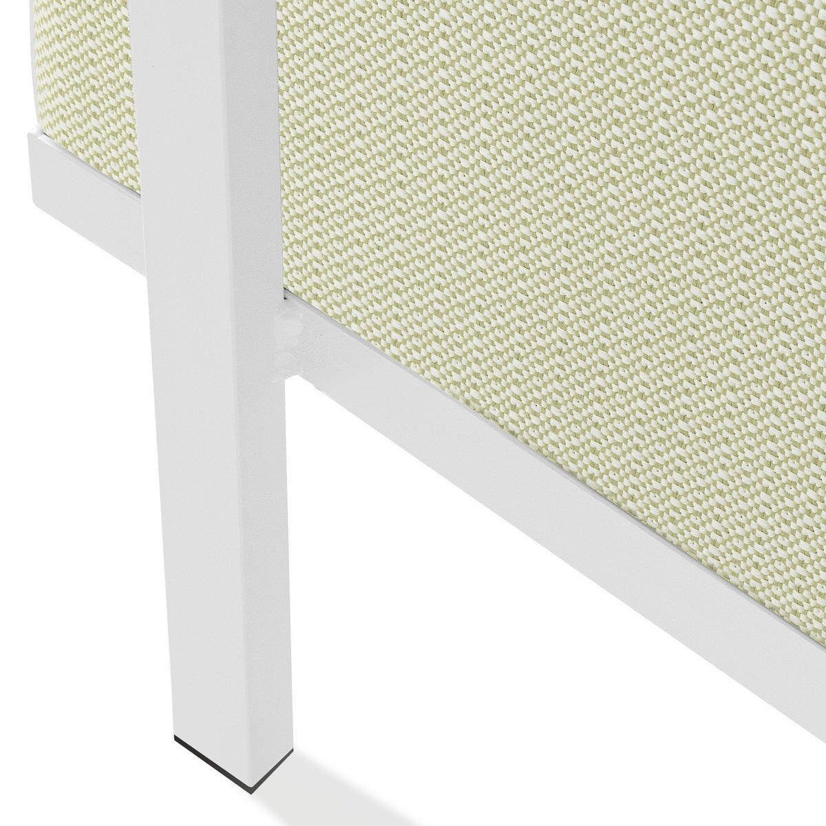 GARTENLOUNGE-HOCKER TRIGLO auf Metallfüßen, Modern, Weiß - Weiß/Hellgrün, Textil/Metall (69/44/54cm) - KONSIMO®