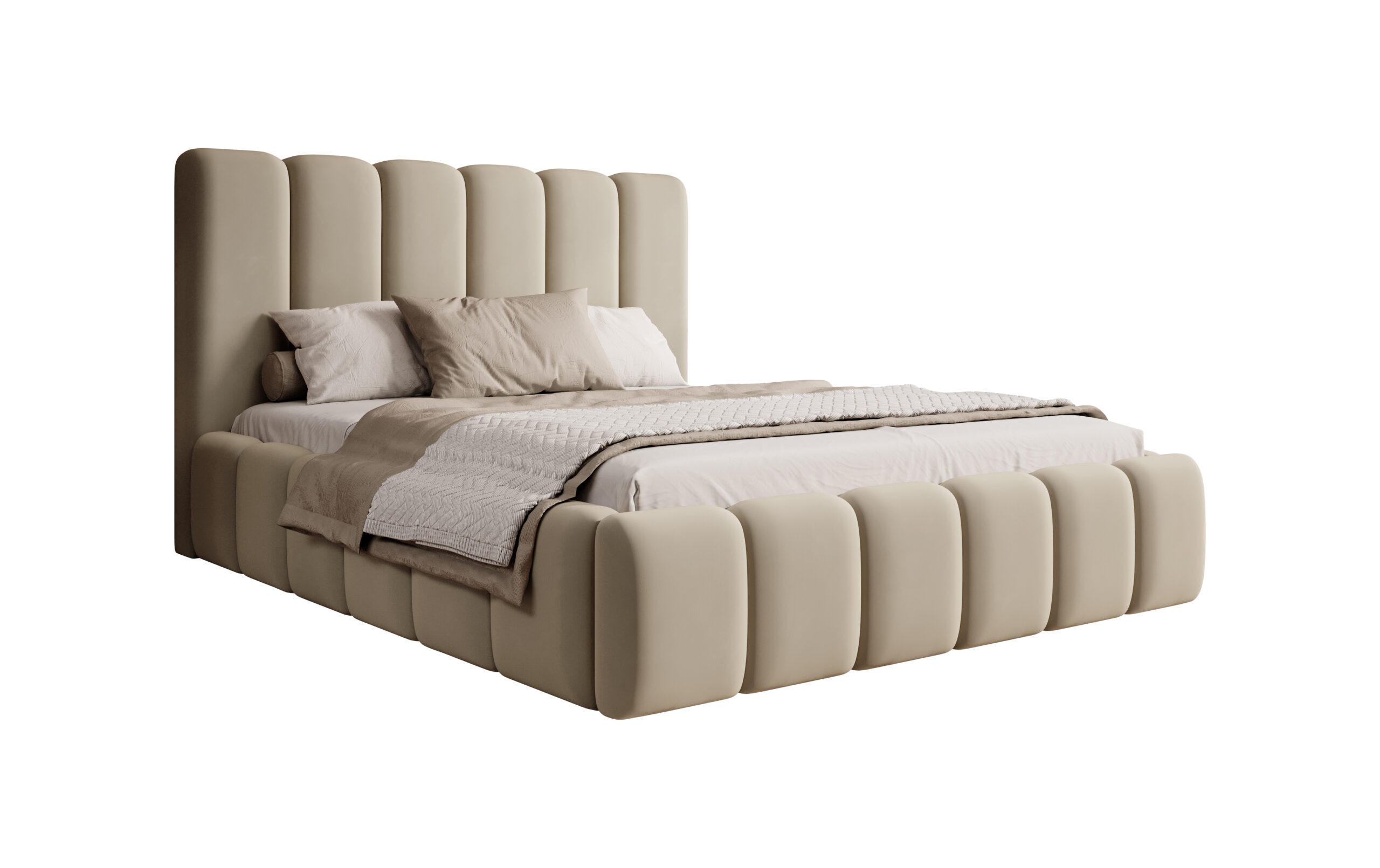 POLSTERBETT Doppelbett Rimini Creme 160x200 cm - Creme, Naturmaterialien (160/200cm) - Meblito