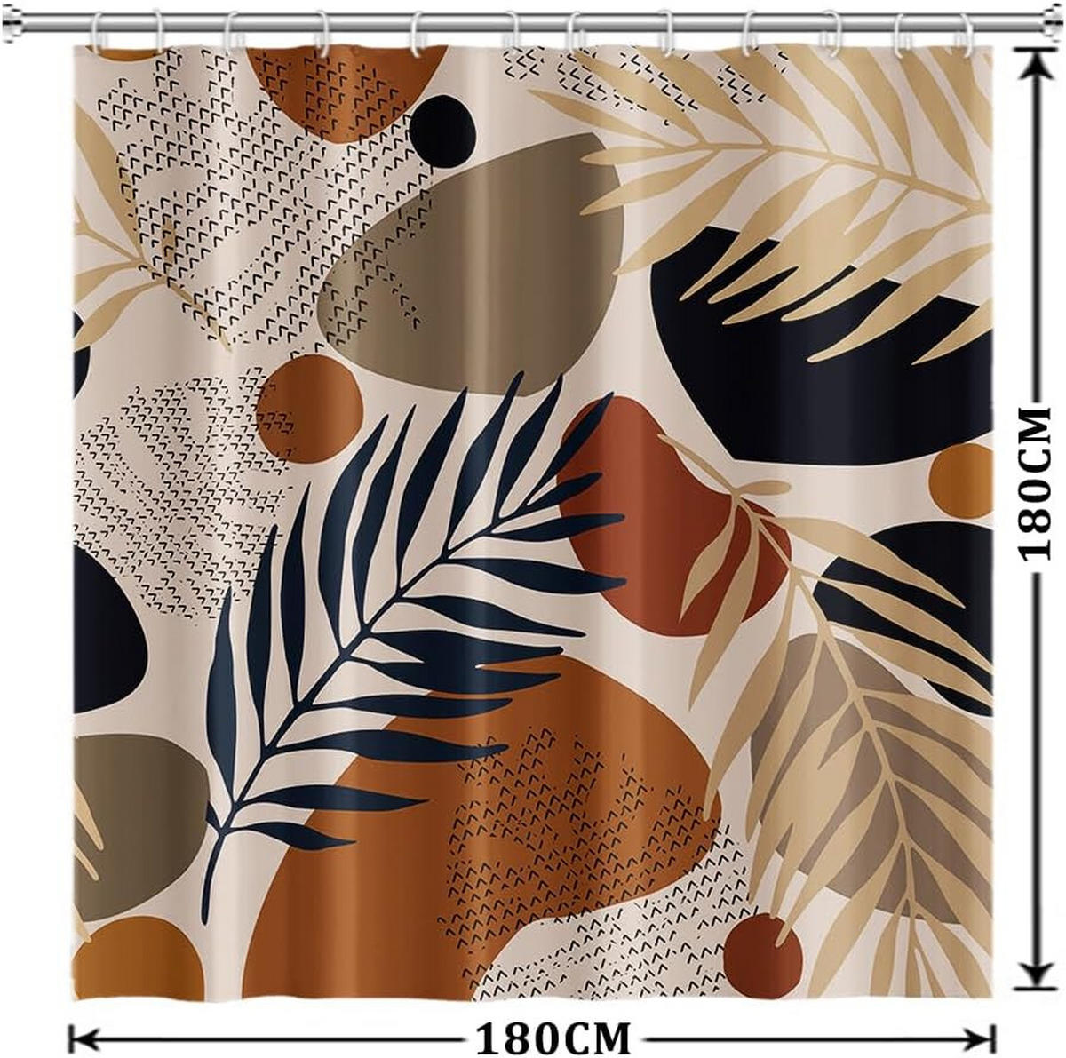 DUSCHVORHANG Boho abstrakt geometrisch Mitte Polyester wasserdicht schimmelresistent Badewanne - Multicolor, Textil (180/180cm) - MCBOSON