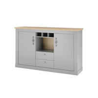 SIDEBOARD C14 Light Gray & Artisan Eiche 166/104/44 cm Landhaus - Grau, Holzwerkstoff (166/100/44cm) - Livojo