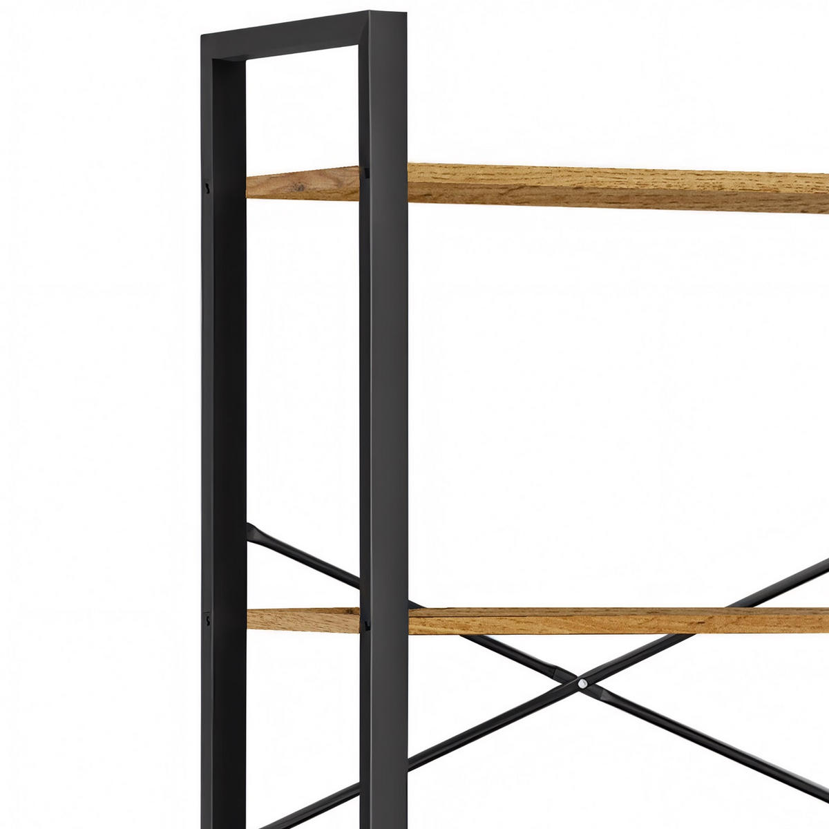 STANDREGAL Holzoptik Metall Erlefarben 6 Böden 66x30x186 cm - Erlefarben/Schwarz, Holzwerkstoff/Metall (30/186/66cm) - Begryf