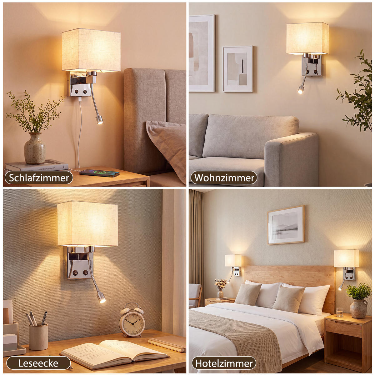 LED WANDLEUCHTE Rhyxvin 20/13/15 cm - Weiß, Textil/Metall (13/15/20cm) - ZMH