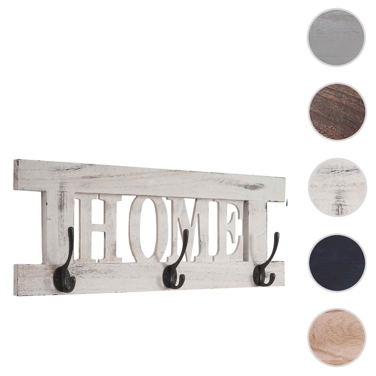 WANDGARDEROBE HOME SHABBY-LOOK Cremeweiß - Weiß, Holz (55/21/7cm) - MCW