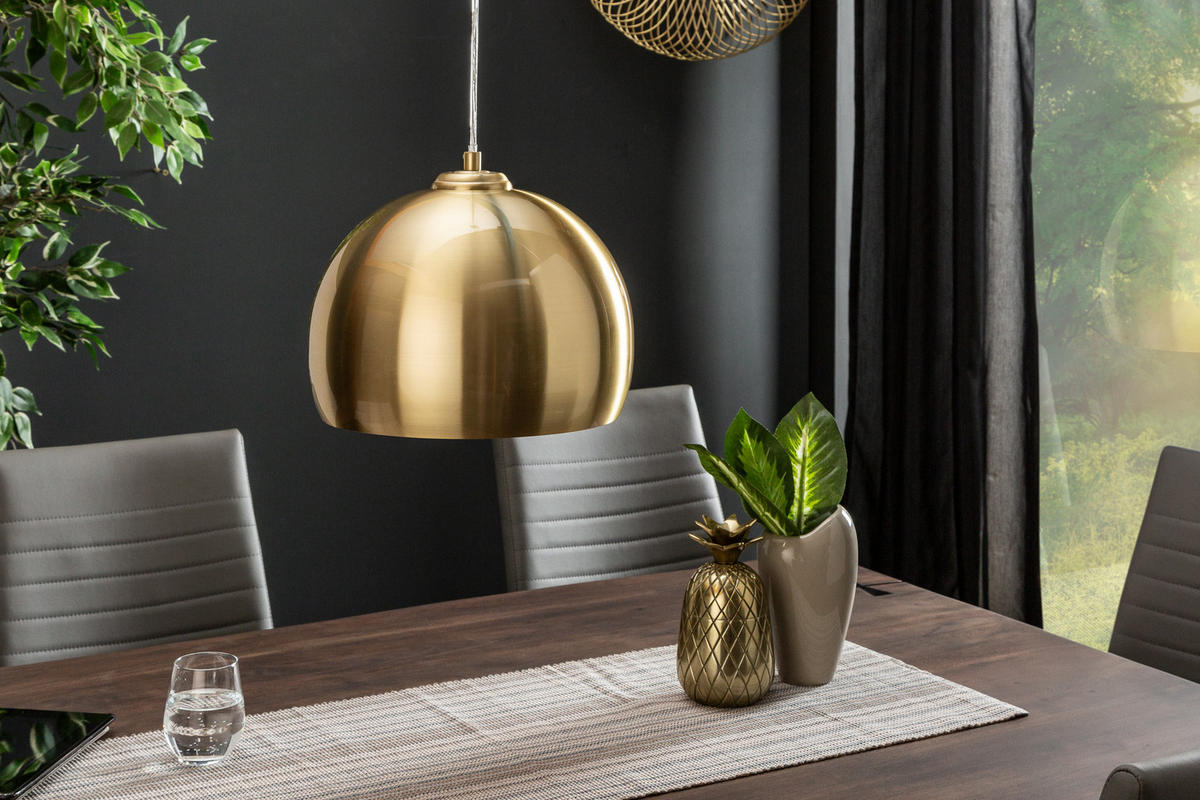 HÄNGELEUCHTE GOLDEN BALL Metall Gold 30 cm - Goldfarben, Metall (30/30/22cm) - riess-ambiente