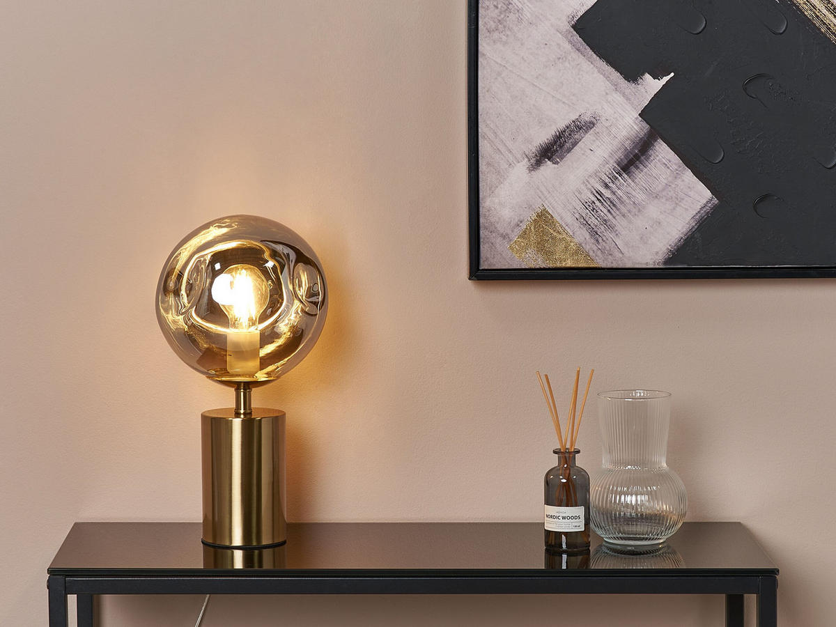 TISCHLEUCHTE Boyd 20/20/45 cm - Messingfarben, Metall (20/20/45cm) - Beliani