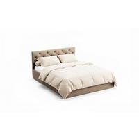 POLSTERBETT Sara Beige 160x200 cm, mit Bettkasten und gestepptem Kopfteil - Beige, Holzwerkstoff/Textil (160/200cm) - Bettso