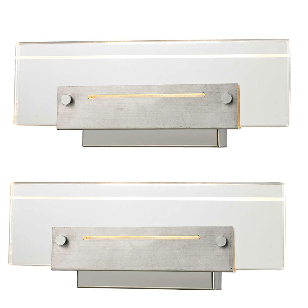 LED WANDLEUCHTE Chrom Acryl Silber 2er Set - Silberfarben, Metall (11/5.5/16cm)