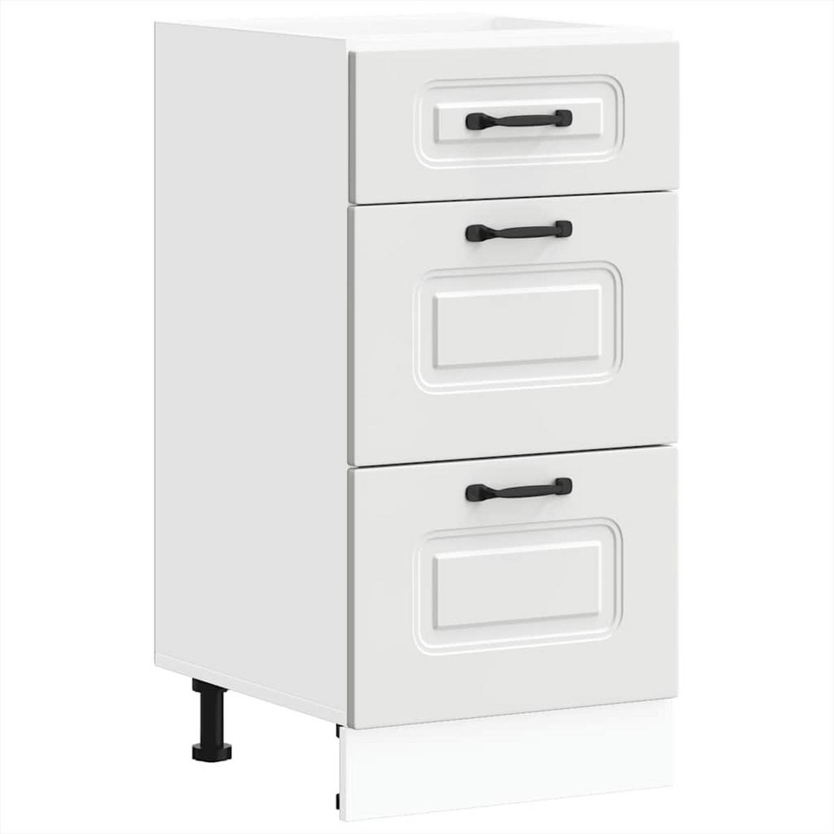 KÜCHENUNTERSCHRANK Kalmar mit 3 Schubladen 40/46/81,5 cm aus Holzwerkstoff Weiß - Weiß, Holzwerkstoff (40/81.5/46cm) - vidaXL