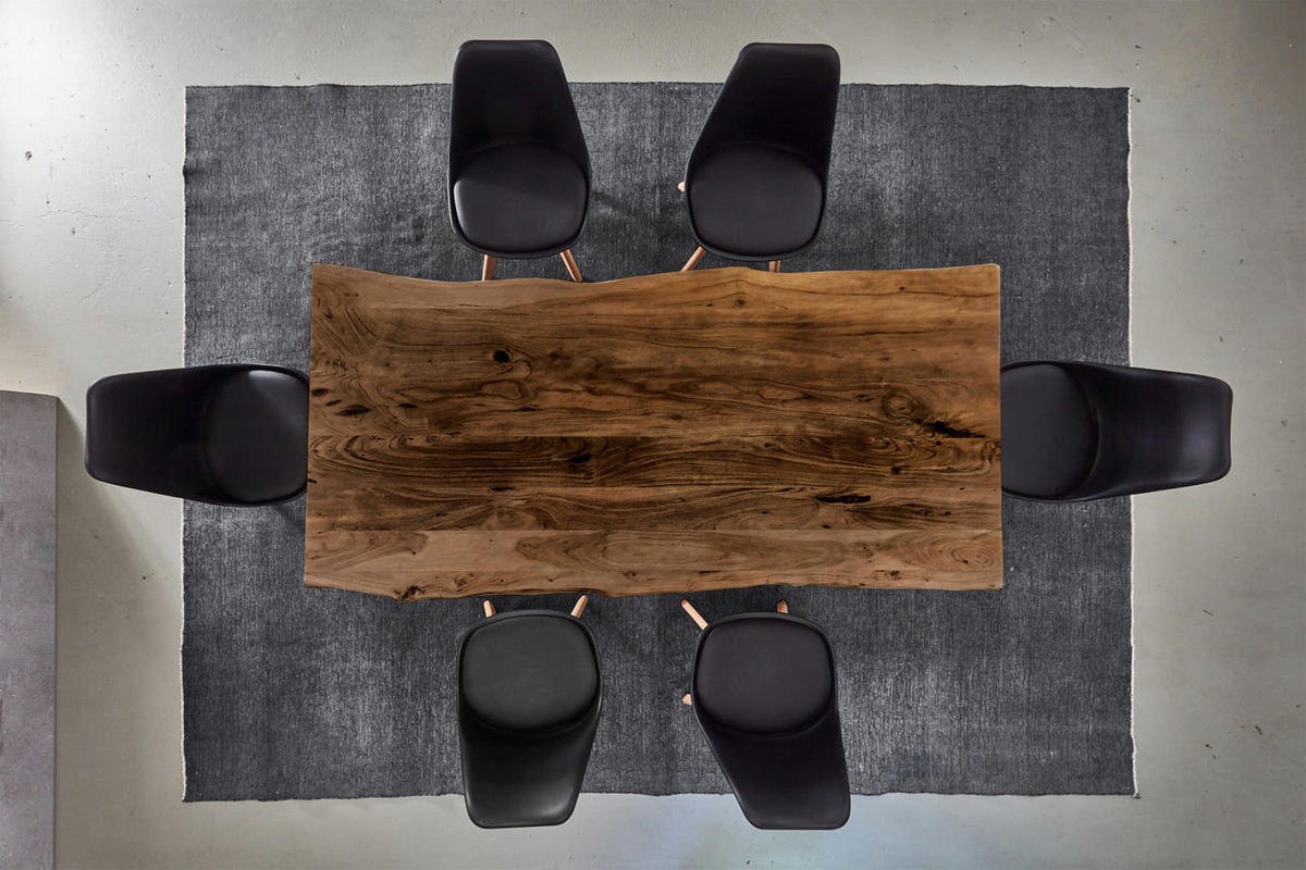 ESSTISCH TABEA - Schwarz/Braun, Holz/Metall (100/240/77cm) - SAM