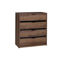 KOMMODE Martin mit vier Schubladen - Schwarz Hochglanz/Schwarz, Holzwerkstoff/Metall (81/90/40cm) - Ravio