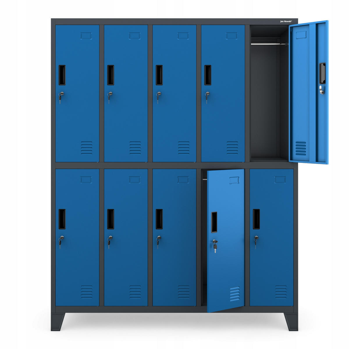 SCHLIESSFACHSCHRANK Bartek - Blau, Metall (136/172/45cm) - Jan Nowak