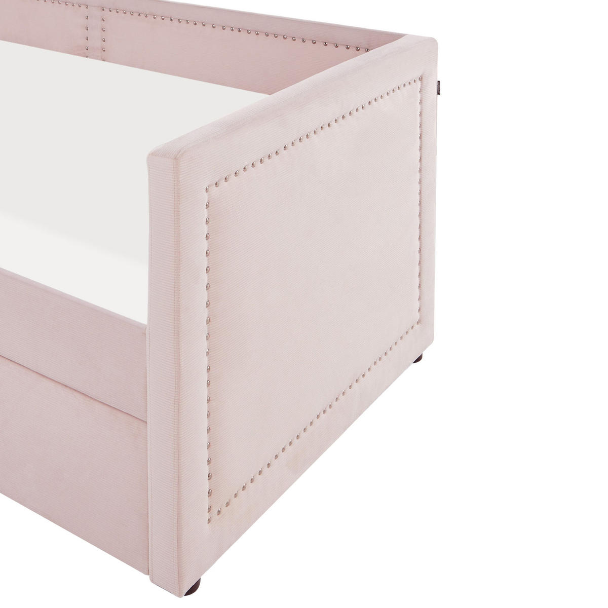 TAGESBETT 90/200 cm Pastellrosa Mimizan - Pink, Naturmaterialien/Textil (90/200cm) - Beliani