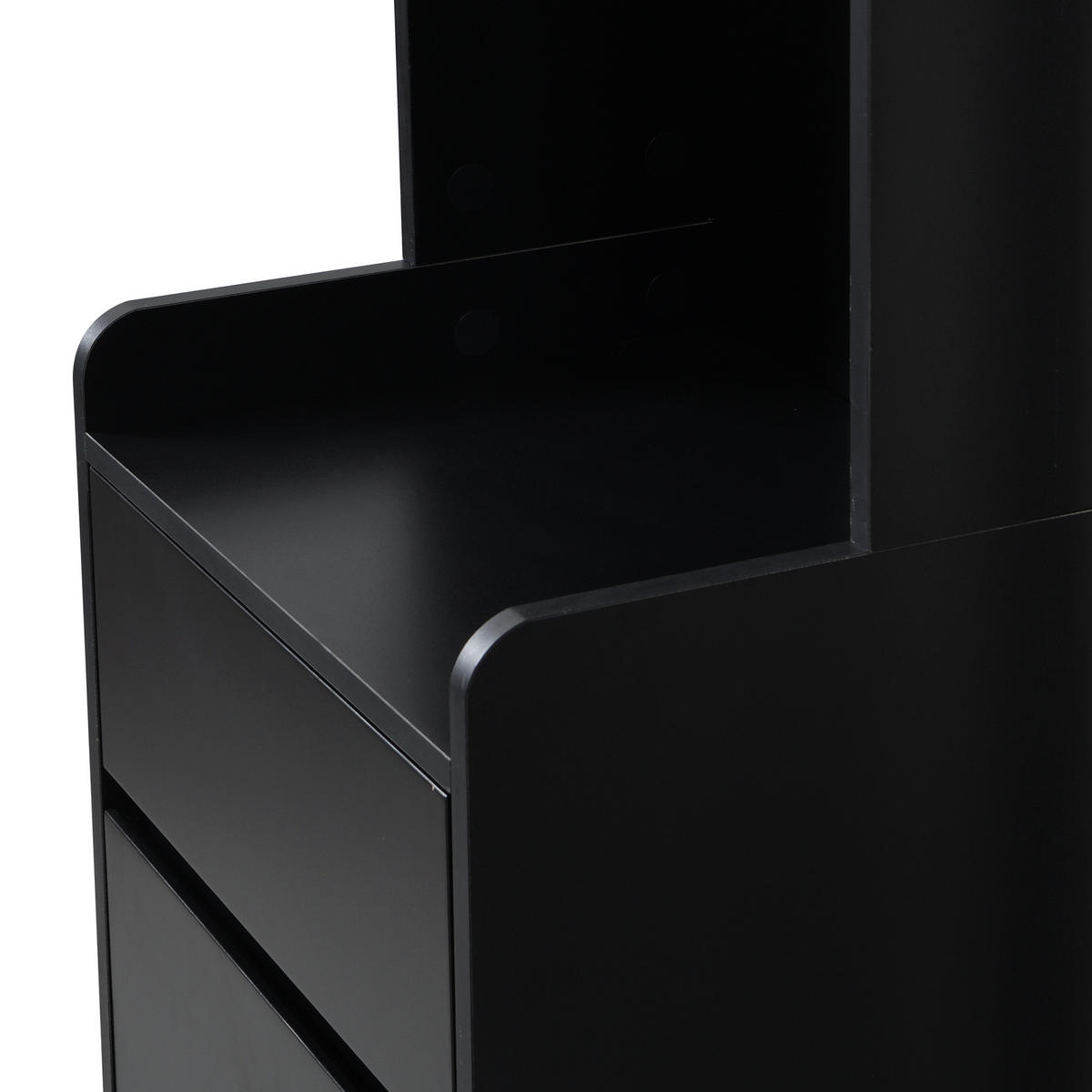 GARDEROBEN-SET in Schwarz mit Stecktafel und Haken für Eingangsbereich und Flur, H180/B100/T35 cm - Schwarz, Holzwerkstoff (100/180/35cm) - STILVORA