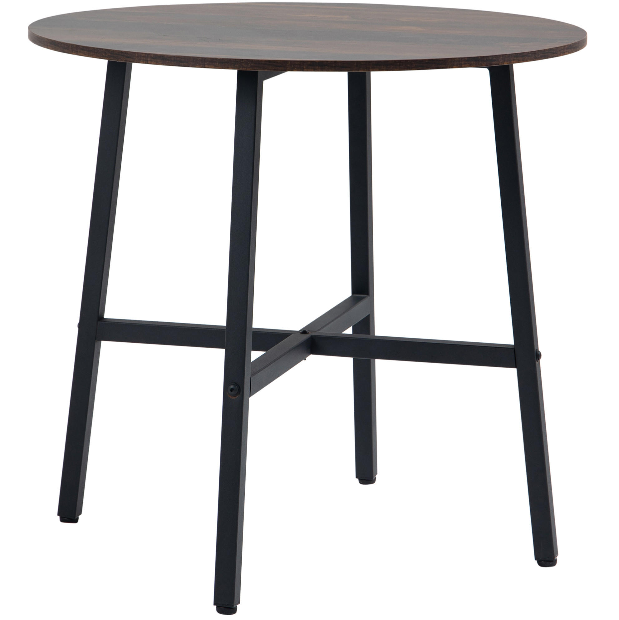 JEDÁLENSKÝ stôl 80/76 cm hnedý, drevovláknitá doska a kovová konštrukcia - hnedá, kompozitné drevo (80/80/76cm) - BEAOK