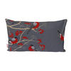 KISSENHÜLLE Beeren Vögel Baumwolle stone 50/30 cm - Grau, Textil (30/50cm) - beties Heimtextil