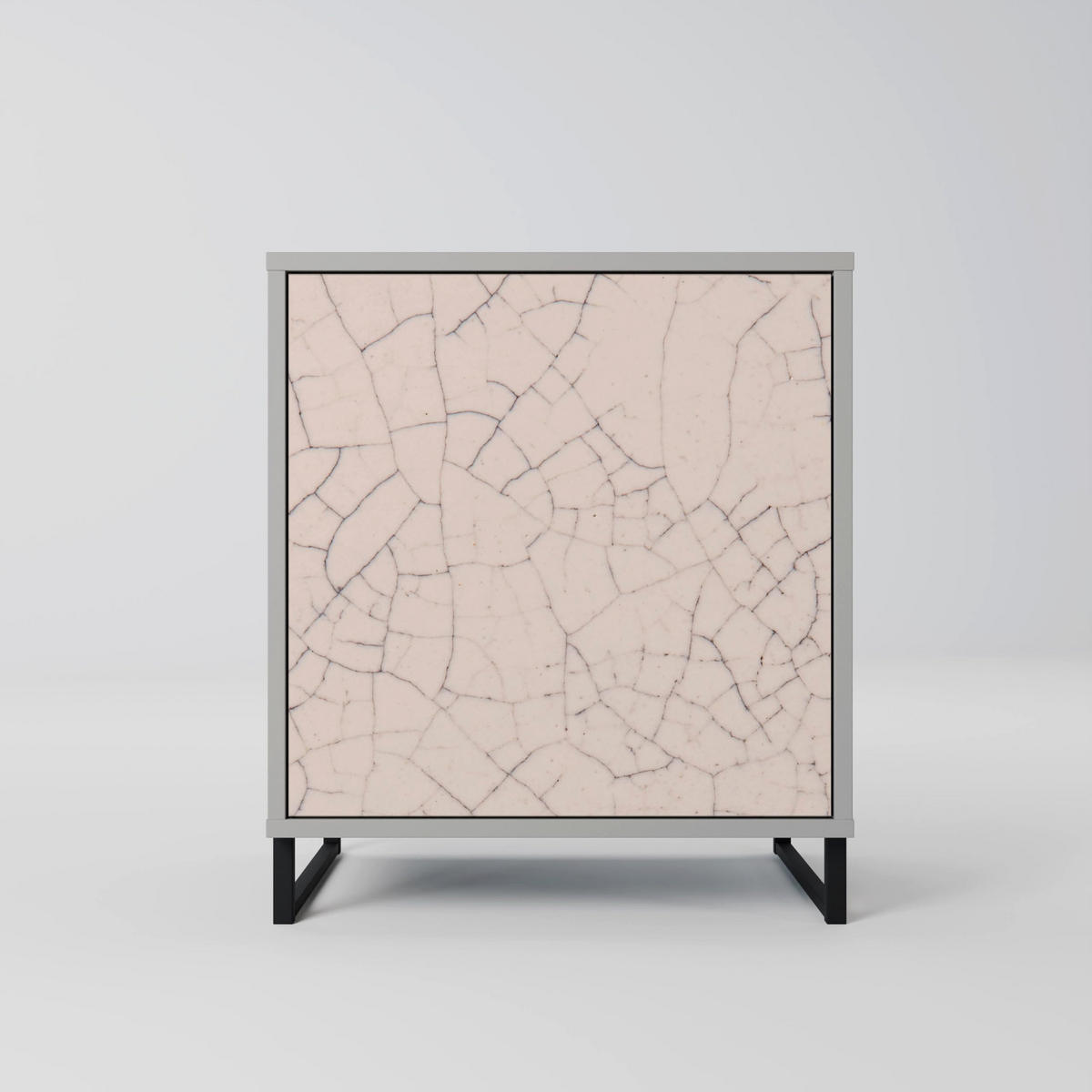 SIDEBOARD CERAMIC TEXTURE, Grau, 57,5x42x57,5 cm, Ohne Füße - Multicolor/Grau, Holzwerkstoff (57.5/57.5/42cm) - SpaceRebels