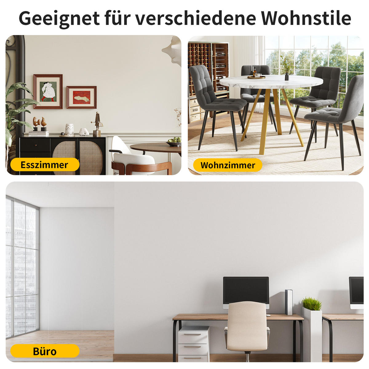 ESSTISCH 80/80/75 cm Weiß Gold runder Tisch aus MDF mit Metallbeinen - Weiß, Holzwerkstoff (80/80/75cm) - OKWISH