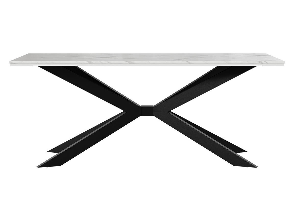 ESSTISCH Flora - Schwarz/Weiß, Holzwerkstoff/Metall (90/190/74cm) - MIRJAN24