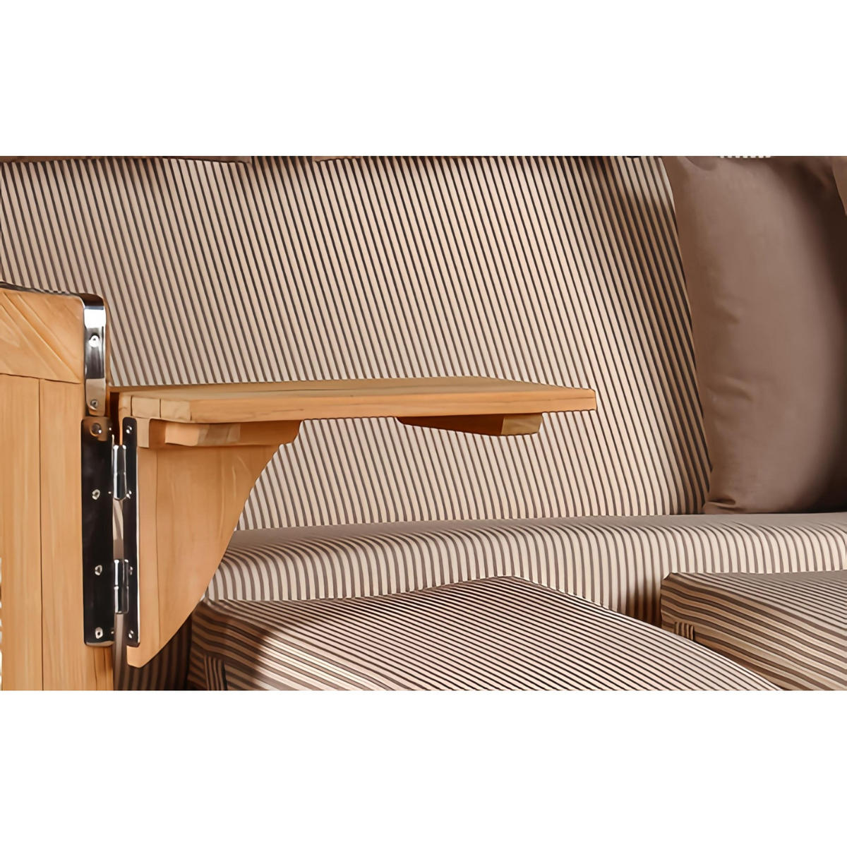 STRANDKORB XXL Baltikum mit Bullaugen - Beige/Braun, Metall (170/170/95cm) - Mr. Deko