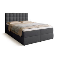 BOXBETT Detroit mit Topper 140/200 Dunkelgrau - Dunkelgrau, Textil (140/200cm) - Bromarkt