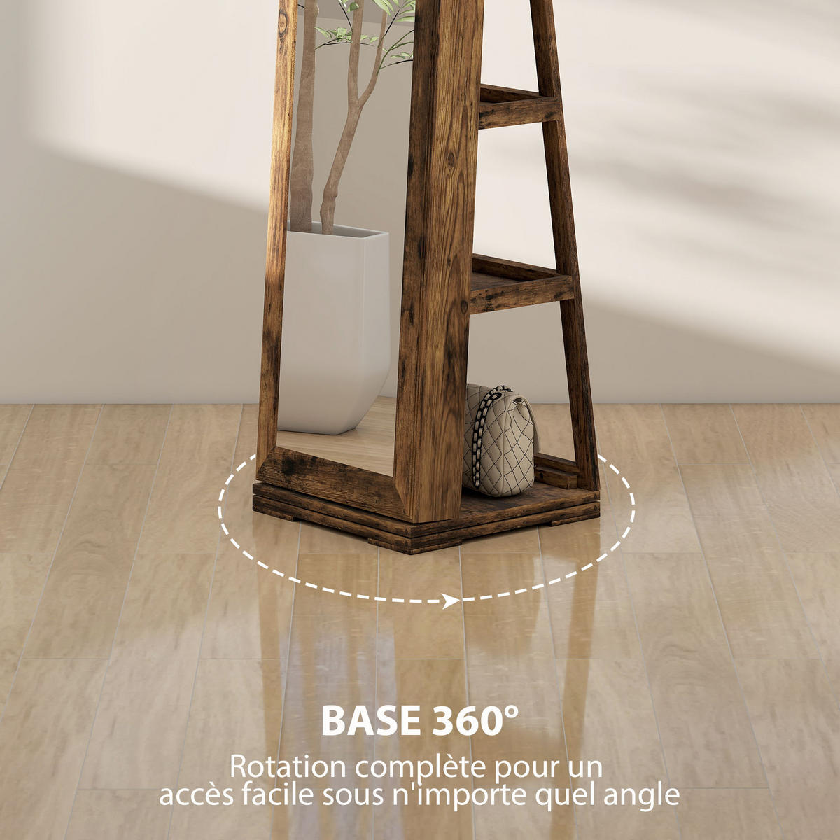STANDSPIEGEL DE-18887 Braun Rustikal - Braun, Holzwerkstoff (38/160/38cm) - ComfortXL