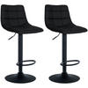 BARHOCKER 2er Set Lederlook schwarz - Schwarz, Textil/Metall (43/87/46.5cm) - CLP