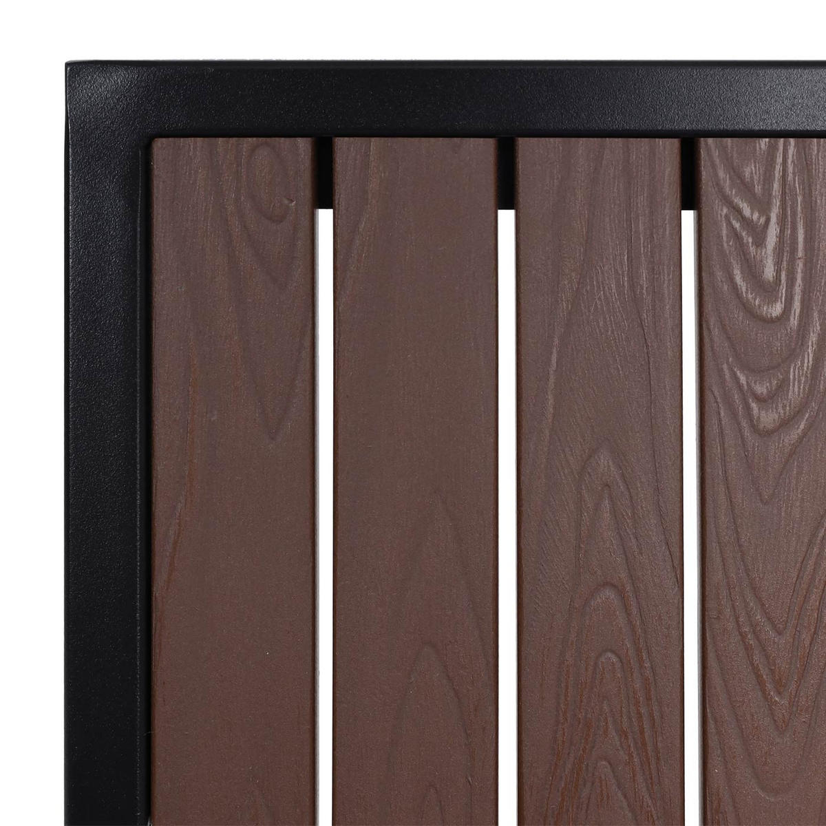 GARTENSTUHL+GARTENTISCH Schwarz, Dunkelbraun - Dunkelbraun/Schwarz, Kunststoff - MCW