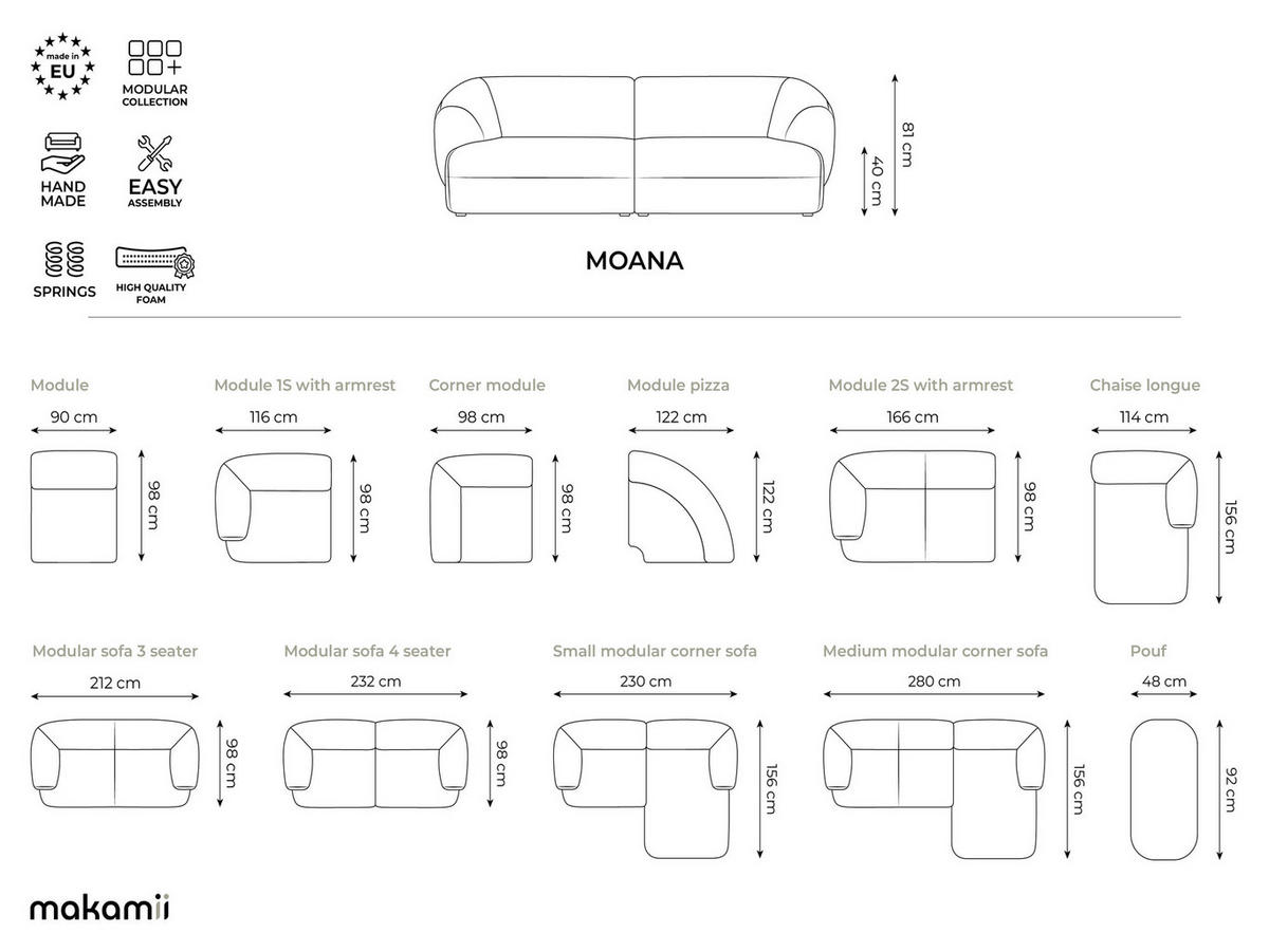 3-SITZER SOFA Samt Stoff Schwarz - Schwarz, Kunststoff/Textil (212/81/98cm) - Makamii