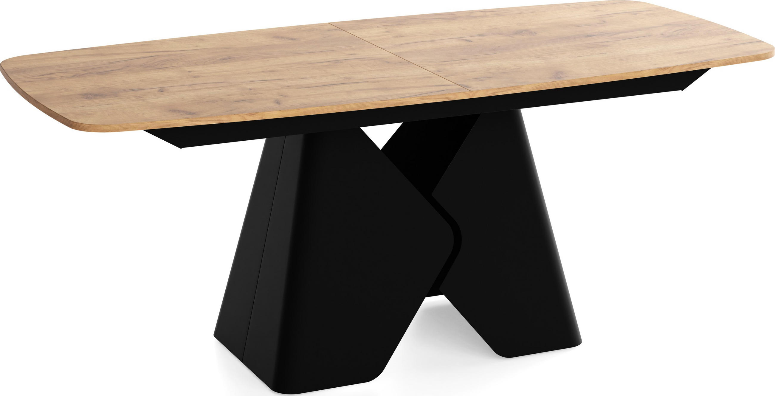 ESSTISCH Vanta rechteckig ausziehbar verlängerbar mit Schwarzem Metallgestell, Eiche Braun 180-270/90/76 cm - Eiche Wotan/Schwarz, Holzwerkstoff/Metall (90/270/76cm) - WFL GROUP