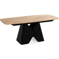ESSTISCH Vanta rechteckig ausziehbar verlängerbar mit Schwarzem Metallgestell, Eiche Braun 180-270/90/76 cm - Eiche Wotan/Schwarz, Holzwerkstoff/Metall (90/270/76cm) - WFL GROUP